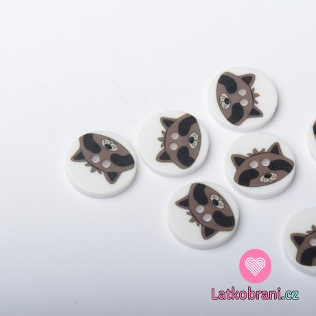 Knoflík kulatý, dětský mýval na bílé