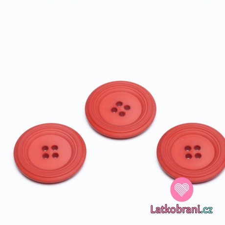 Knoflík s ozdobným okrajem cihlově oranžový