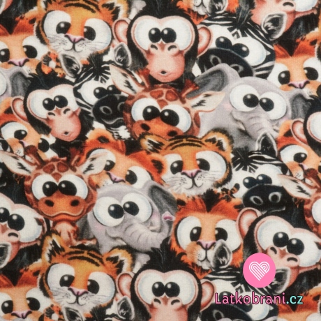 Úplet potisk vykulená zvířátka