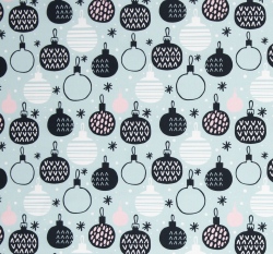 Bavlněné plátno vánoční ozdoby na modré