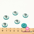 Knoflík kulatý, dětský žralok na světle modré