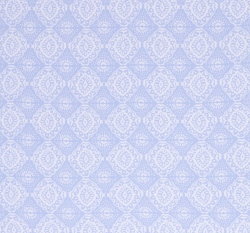 Viskóza potisk bílé ornamenty na světle modré