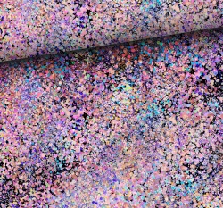 Teplákovina potisk barevné konfety 