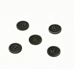 Knoflík kulatý, černý zdobený tečkami