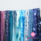 Funkční úplet "mléčné hedvábí" modro - bílá batika