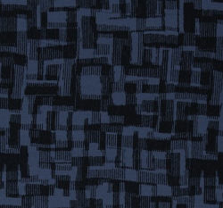 Teplákovina potisk abstrakce na džínově modré 