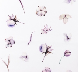 Popelín květy na bílé 