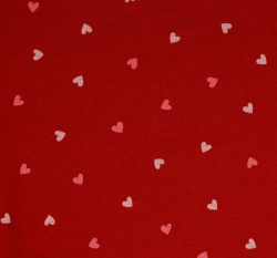 Warmkeeper potisk růžová srdíčka na červené