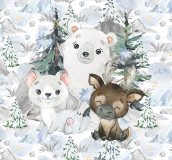 Panel potisk zvířátka v zasněženém lese