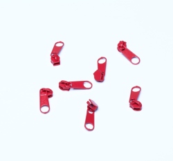 Jezdec k metrážovému zipu 3 mm Červená