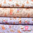 Úplet lesní zvířátka na zaprášené růžové 