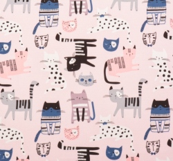 Softshell letní potisk kočky na růžové 