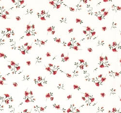 Viskóza potisk drobné květiny na bílé
