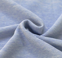 Jednobarevný žebrovaný úplet (ottoman) světle modré melé