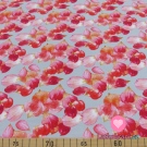 Teplákovina potisk červené okvětní lístky