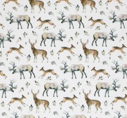 Úplet potisk lesní zvěř na smetanové