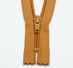 Zip spirálový nedělitelný hořčicový 12 cm