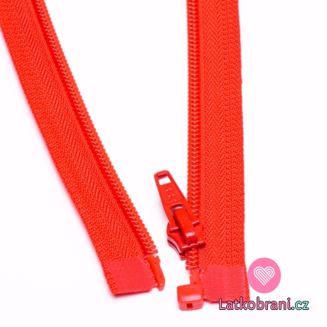 Zip spirálový dělitelný červený 65cm