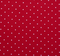 Úplet potisk bílý puntíček na červené