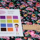 Úplet potisk barevná kvítka na černé