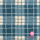 Teplákovina potisk káro na modré