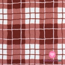 Teplákovina potisk káro na bordové