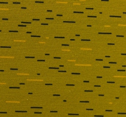 Teplákovina potisk čárky na okrové