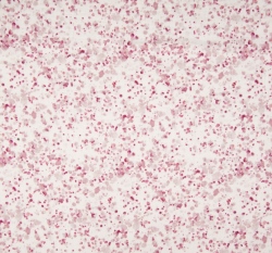 Dvojitá gázovina/ mušelín potisk rozpité růžové kaňky na bílé