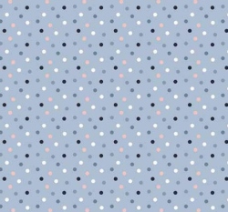 Úplet potisk puntíky na modré