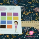 Warmkeeper potisk džínový efekt s kytičkami do žluta na tmavě modré