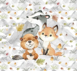 Panel lesní zvířátka v podzimní krajině 