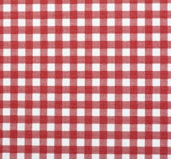 Bavlněné plátno červeno - bílé kostky 