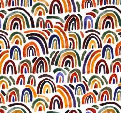 Úplet potisk barevná duha na bílé 