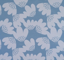 Softshell s fleecem potisk květy na modré