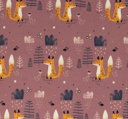 Teplákovina liška v lese na starorůžové 