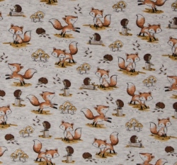 Warmkeeper potisk lištička a ježeček na šedém melé