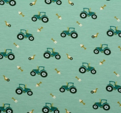 Úplet potisk traktory na zelené, BIO