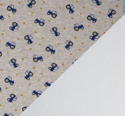 Warmkeeper potisk modré traktory na šedém melé 