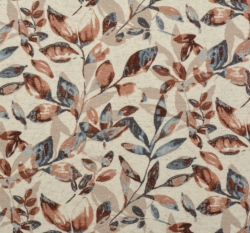 Úplet se lnem modro - hnědé listy na přírodní 