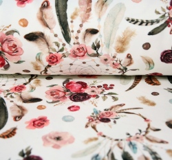 Teplákovina lapače snů se srdíčkem na bílé