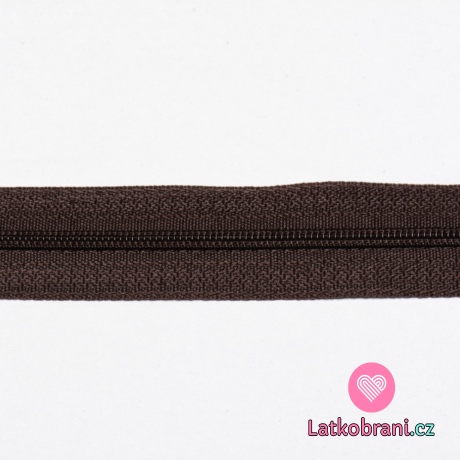 Metrážový zip spirálový 3 mm Hnědá