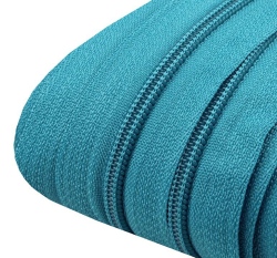Metrážový zip spirálový 3 mm modrý tyrkys