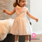 Bavlněná madeira vyšívané kytičky s ozdobným okrajem, světle růžová