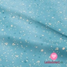 Teplákovina potisk kaňky modré a bílé na baby modré