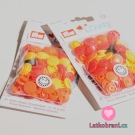 Patentky plastové Color snaps PRYM LOVE - květinky žlutočervené