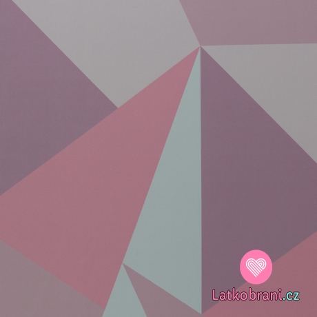 Softshell potisk velké trojúhelníky růžové