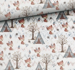 Teplákovina liška u týpí na smetanové