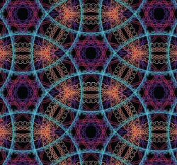 Teplákovina potisk zářivé vrstvené mandaly na černé