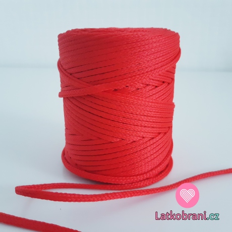 Šňůra oděvní kulatá  PES 4 mm červená
