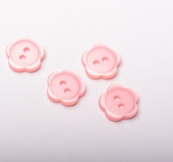 Knoflík dětský, kytička světle růžová - střední